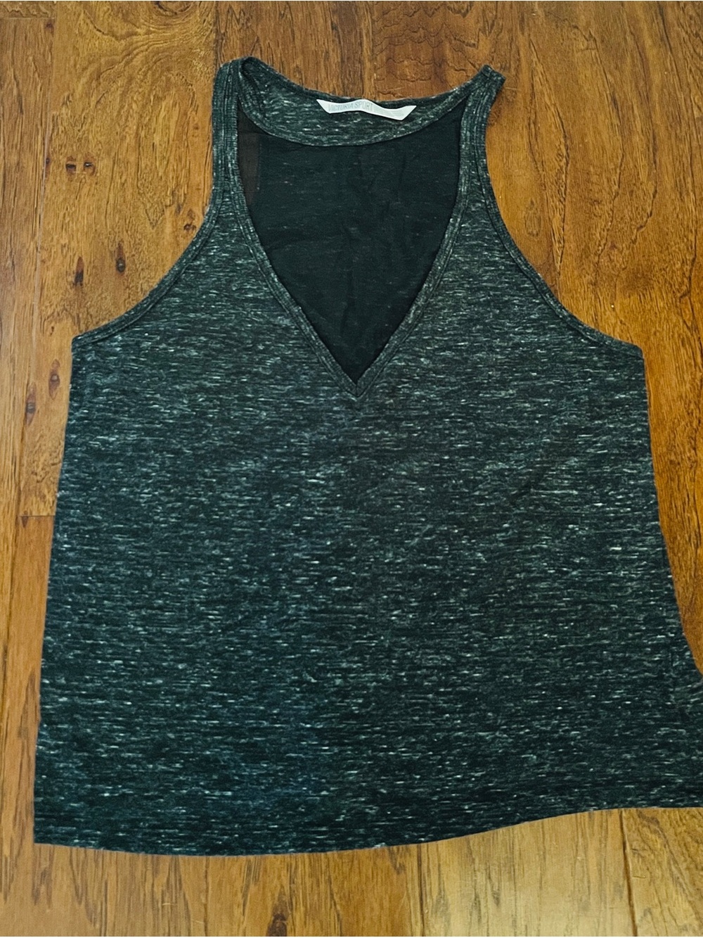 Victoria Sport V-Neck Sleeveless Tank Top Dark Heather Gray Size S
